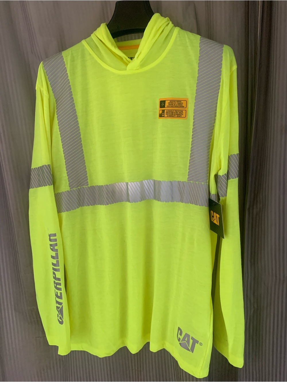 Caterpillar Hi Vis Reflective Hooded Long Sleeve Shirt ANSI Class 3